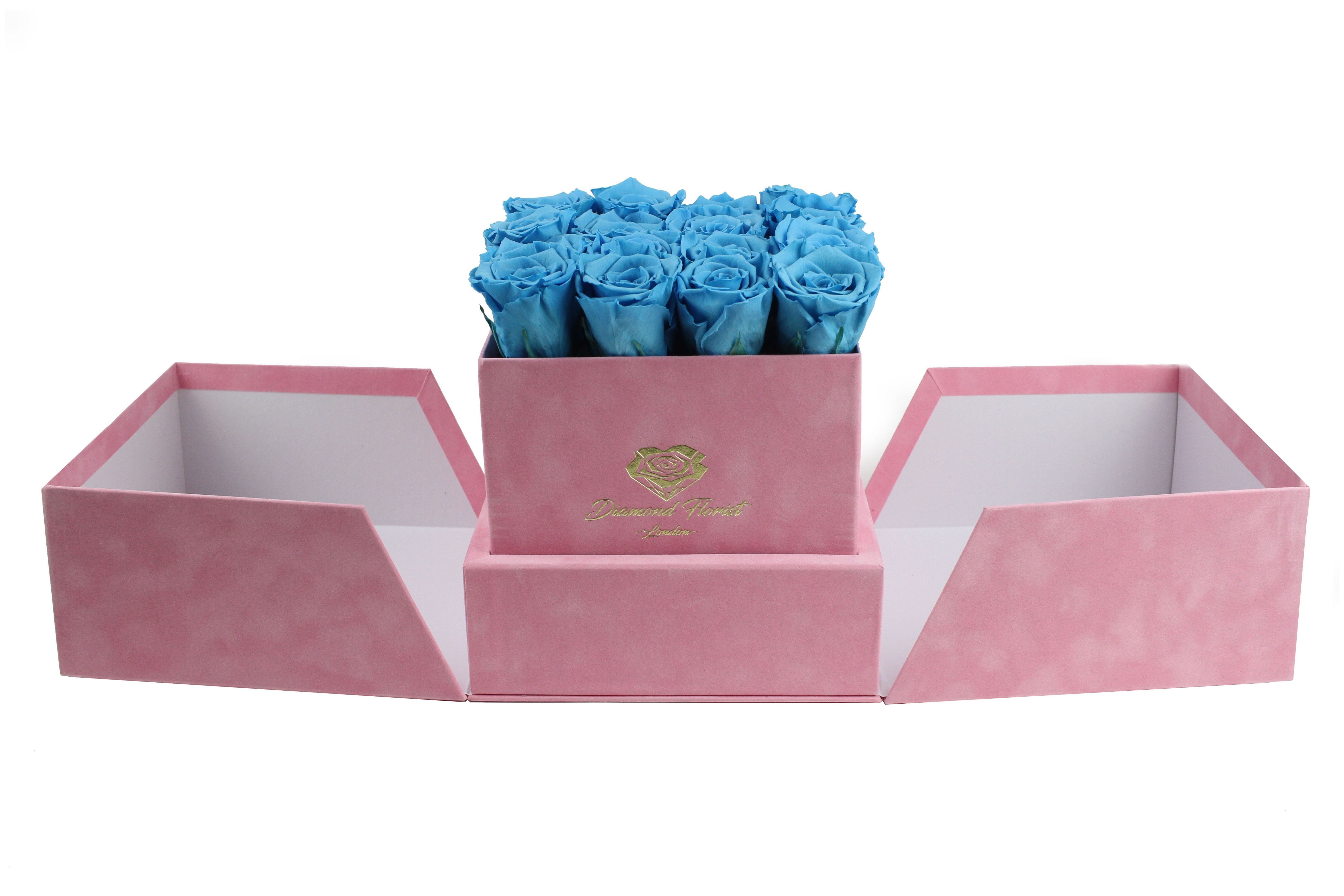 Luxury Velvet boxes - Pink - diamondflorist.co.uk