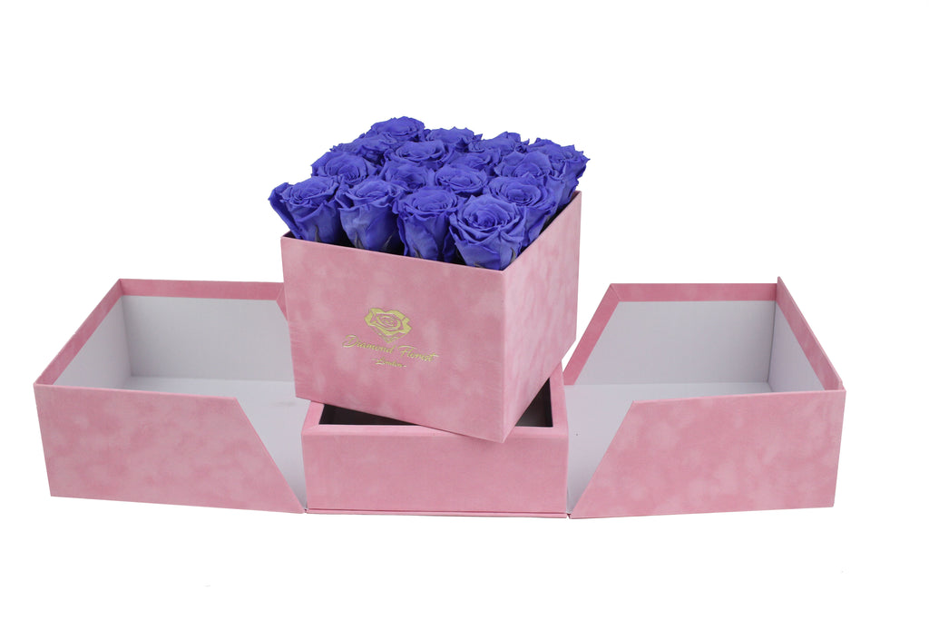 Luxury Velvet boxes - Pink - diamondflorist.co.uk