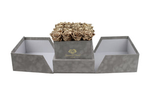 Luxury Velvet boxes - Grey - diamondflorist.co.uk