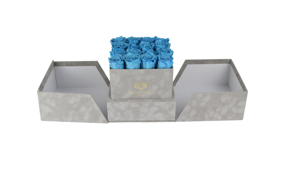 Luxury Velvet boxes - Grey - diamondflorist.co.uk