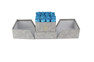 Luxury Velvet boxes - Grey - diamondflorist.co.uk