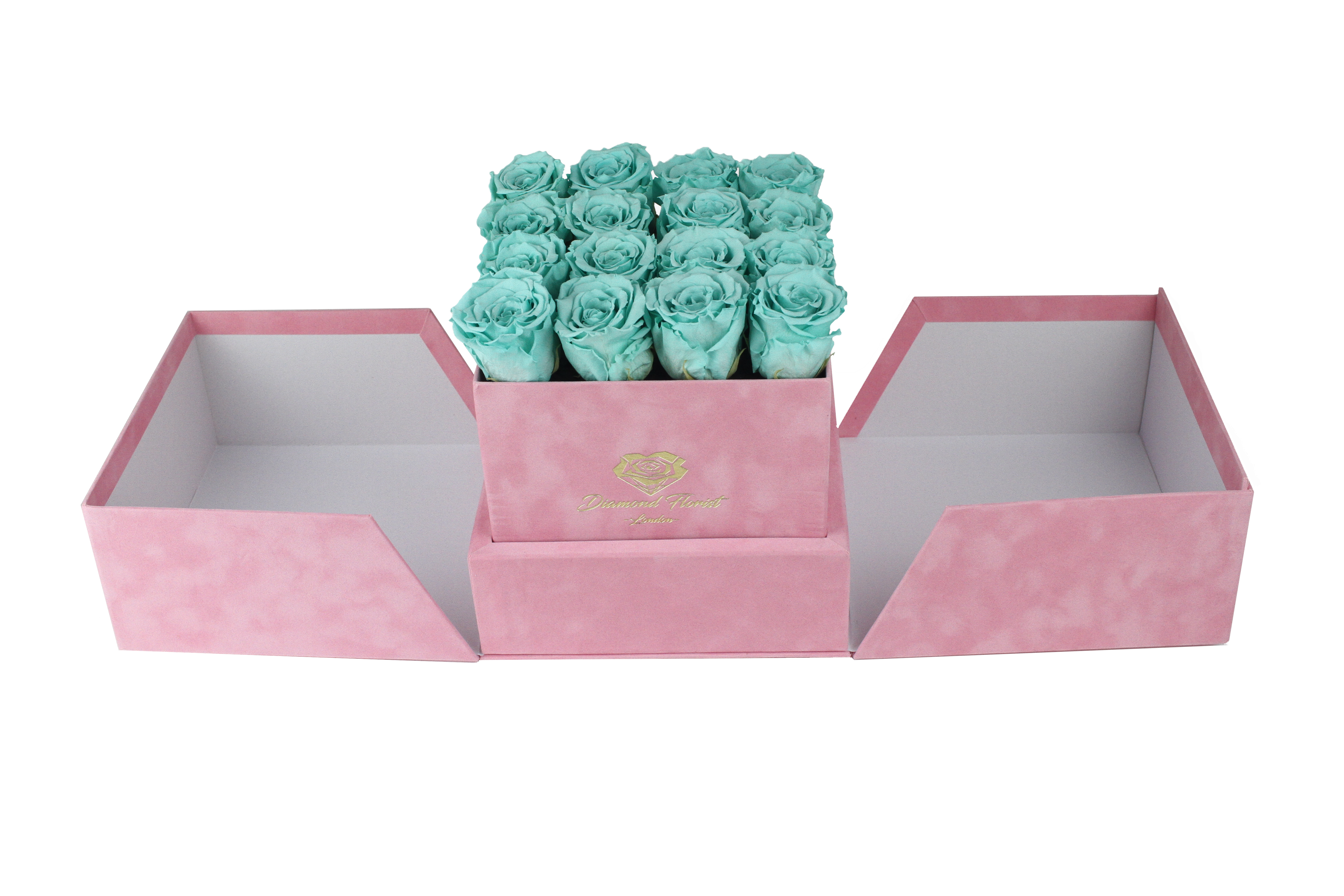 Luxury Velvet boxes - Pink - diamondflorist.co.uk