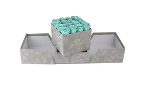 Luxury Velvet boxes - Grey - diamondflorist.co.uk