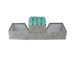 Luxury Velvet boxes - Grey - diamondflorist.co.uk